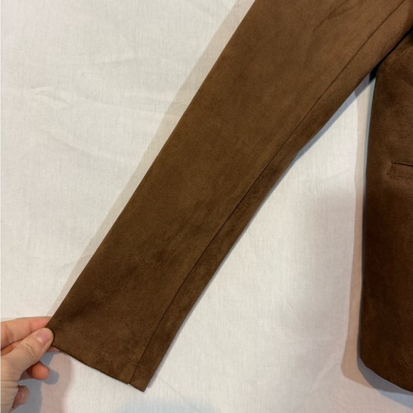 Tahari Brown Faux Leather Blazer - Picture 2 of 11